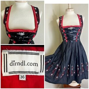 Dirndl.Com Premium Traditional Bavarian Dress Embroidered w/ Fine Detail Sz 36 8